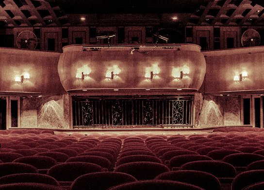 Theatre seats and stage.